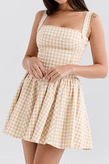 Isadora Gingerbread Gingham Mini Dress