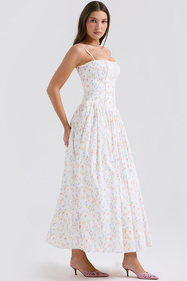 Isabella White Cotton Sundress