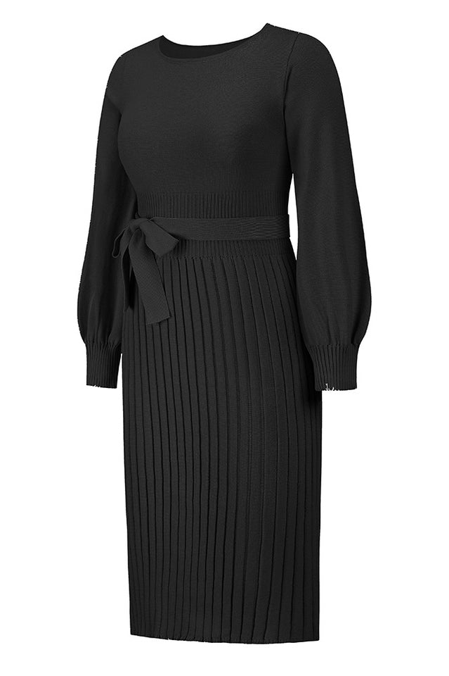 Sheath Ruched Long Sleeve Knit Dress