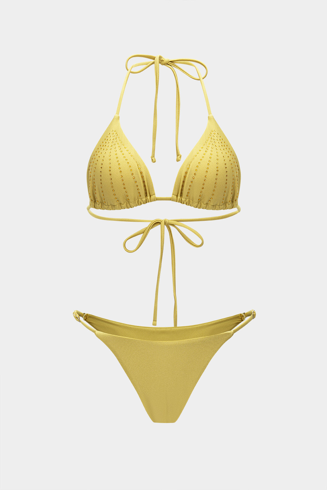 Rhinestone Strappy Bikini Set