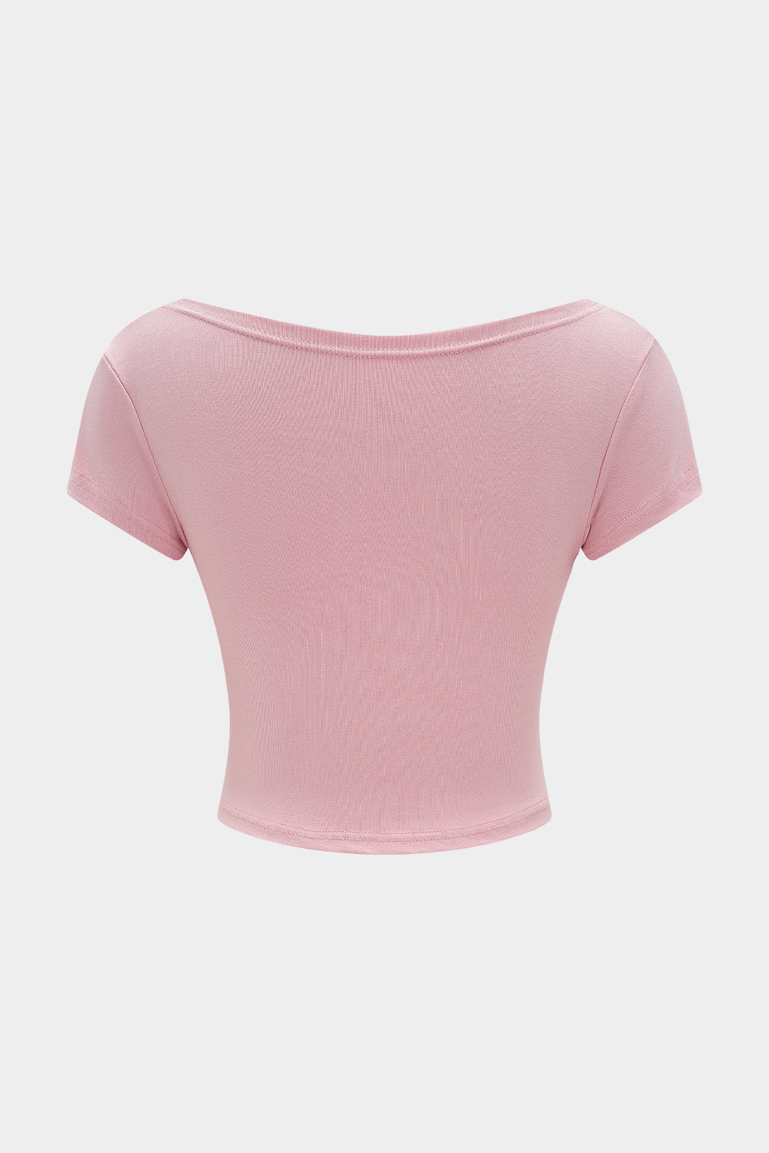 Solid Ruched Short Sleeve T-Shirt
