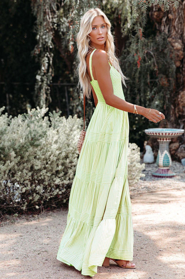 Swing Pleated Maxi Boho Dress