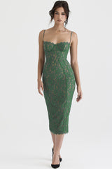 Joelle Forest Lace Midi Dress