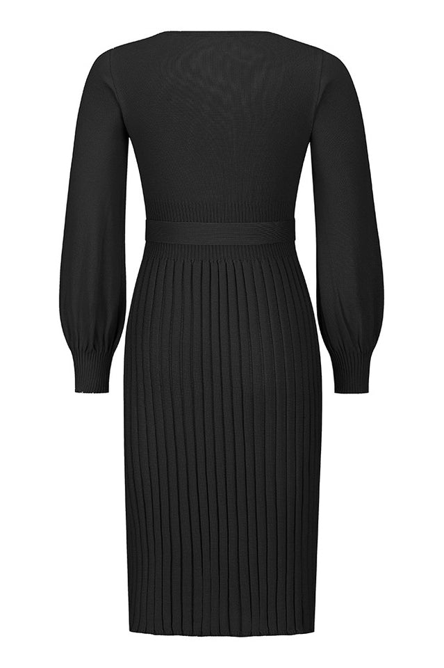 Sheath Ruched Long Sleeve Knit Dress