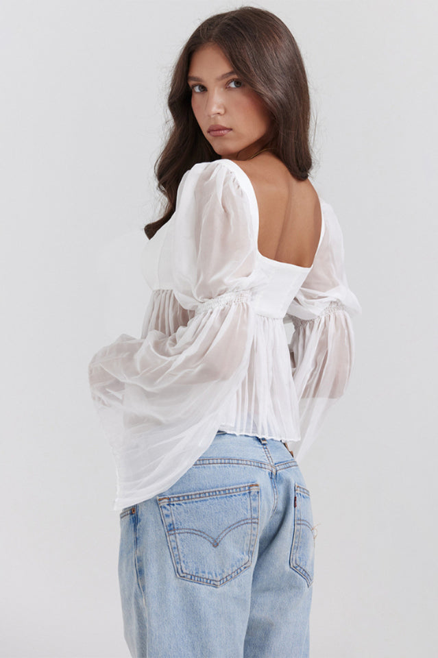 Lucie Chiffon Bustier Top