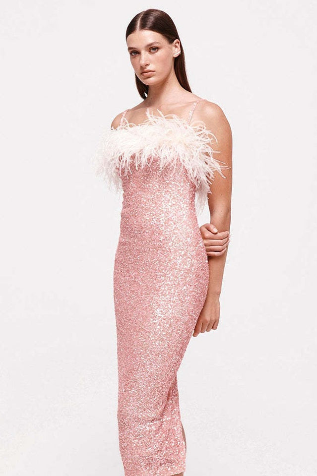 Jemma Feather Midi Sequin Dress