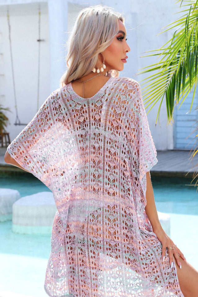 Side Slit Plunge Openwork Cover-Up