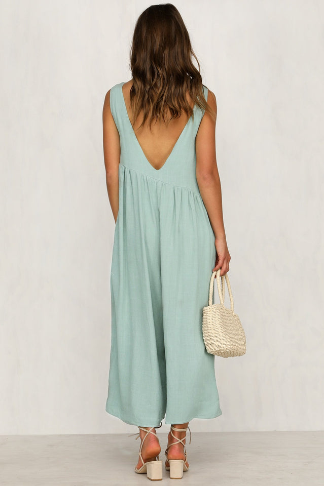 Sleeveless Casual Loose Jumpsuit