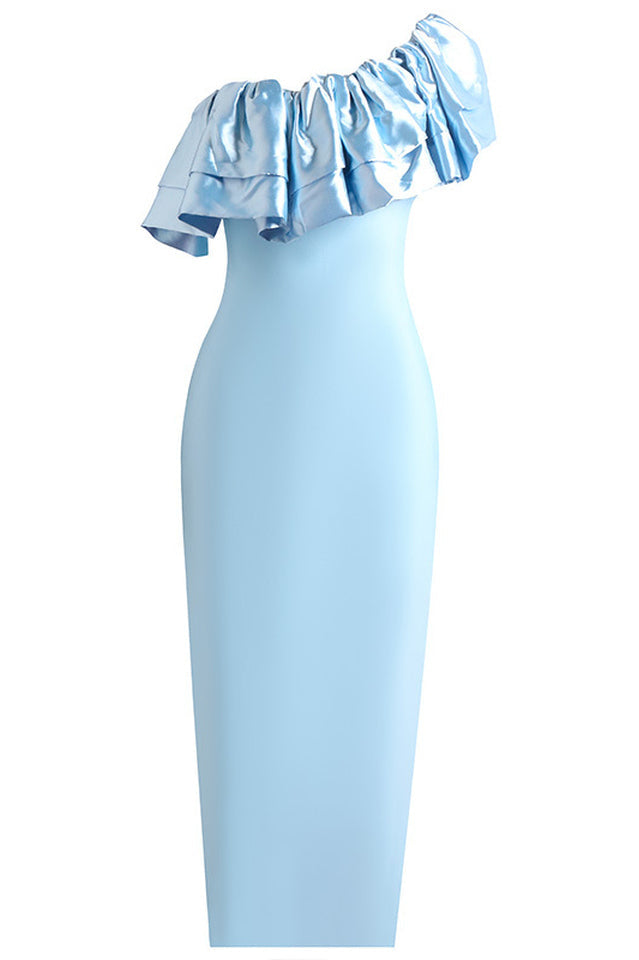 Lakelynn Ruffle Blue Maxi Dress