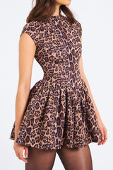 Jacqueline Backless Cheetah Print Mini Dress