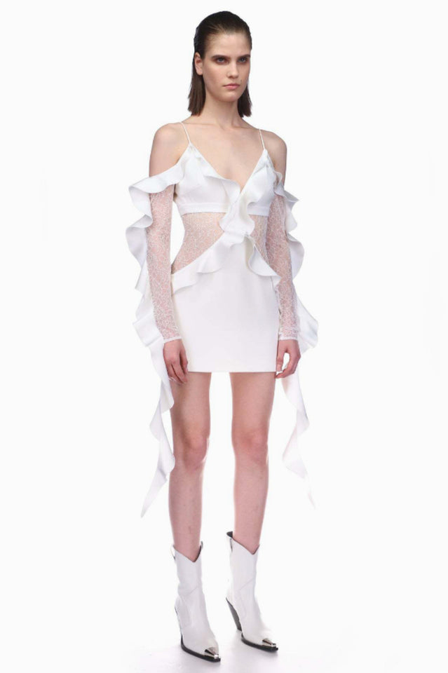 David Koma Ruffle Mini Dress