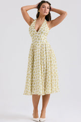 Solada Ivory Vintage Floral Print Sundress