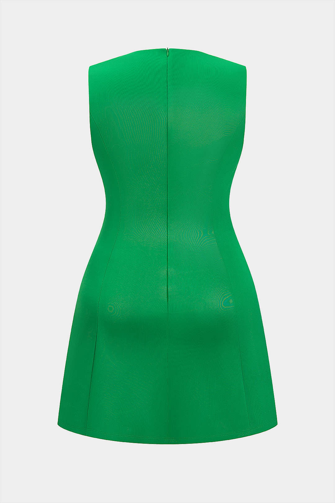 Plus Size Metallic Button Zipper Detail Slit Sleeveless Mini Dress