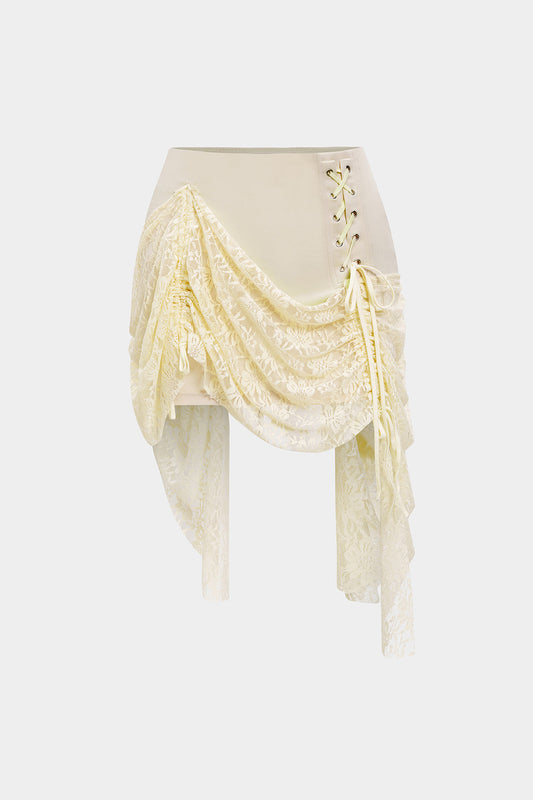 Lace Patchwork Mini Skirt