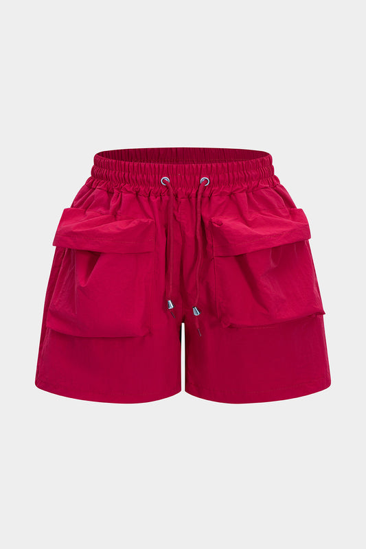 Plus Size Pocket Tie-Up Shorts