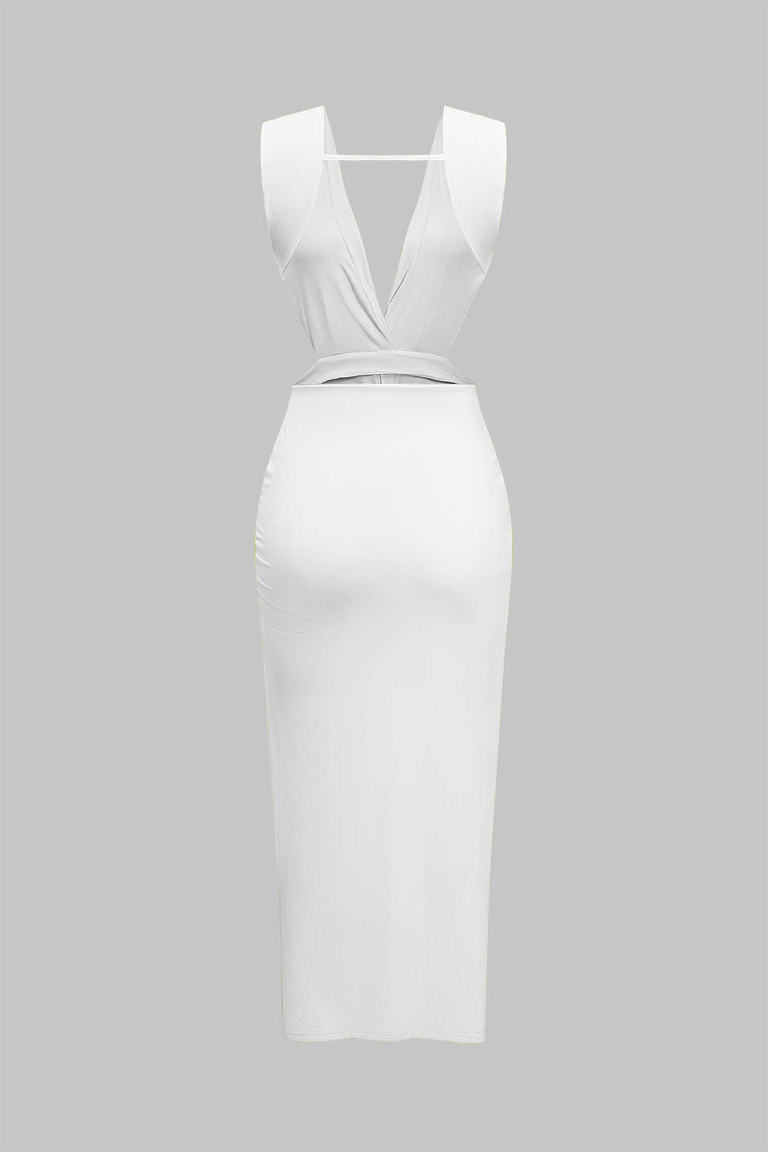 Ruched Twist Knot Backless Sleeveless Midi Dress