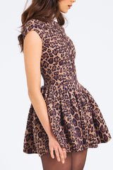 Jacqueline Backless Cheetah Print Mini Dress