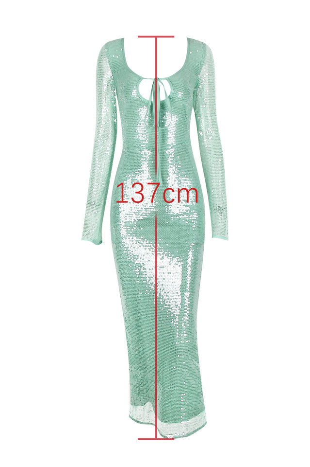 Titania Seafoam Sequin Maxi Gown