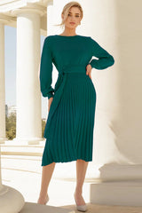 Sheath Ruched Long Sleeve Knit Dress