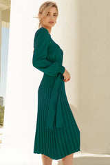 Sheath Ruched Long Sleeve Knit Dress