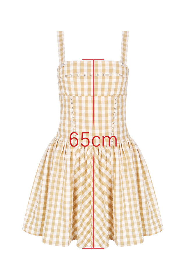 Isadora Gingerbread Gingham Mini Dress