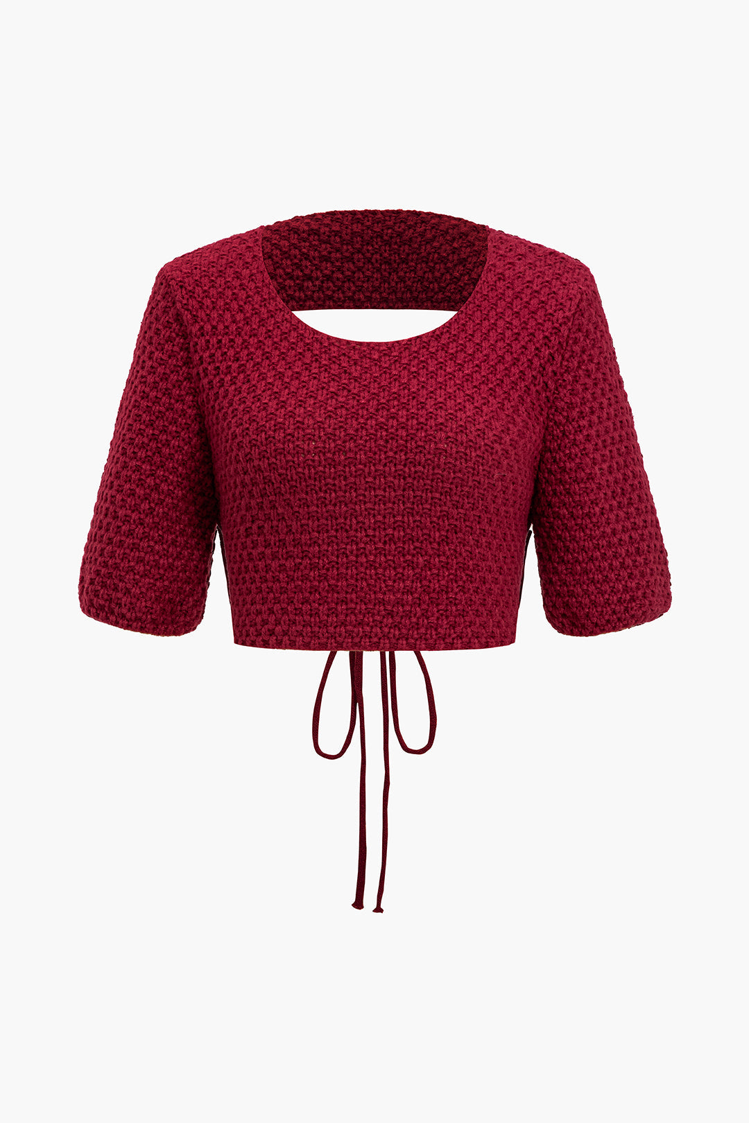 Solid Sweater Backless Strappy Sweater Short-Sleeve Top