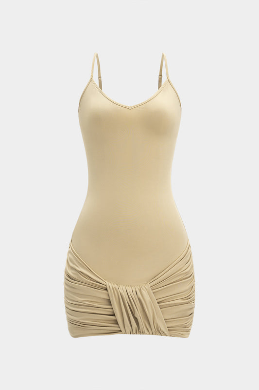 Ruched Slip Sleeveless Mini Dress