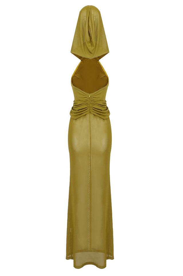 Carleigh Ruche Maxi Dress With Headscarf