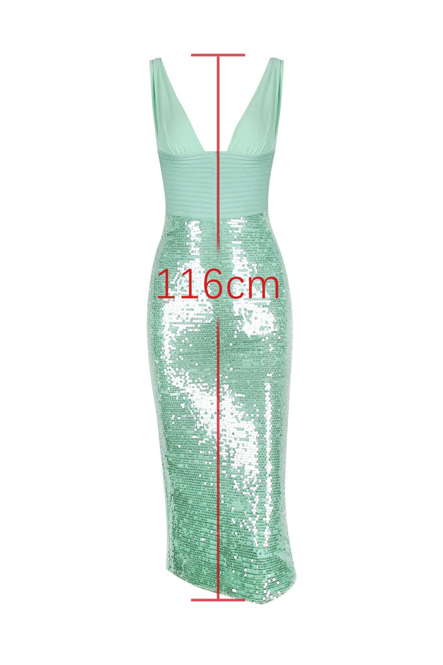 Thala Seafoam Sequin Corset Midi Dress