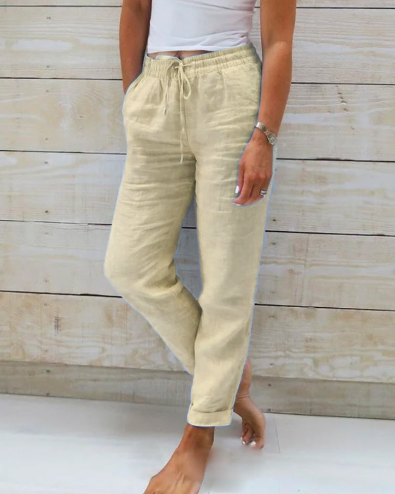 Monikaâ„?Cotton and Linen Summer Trousers