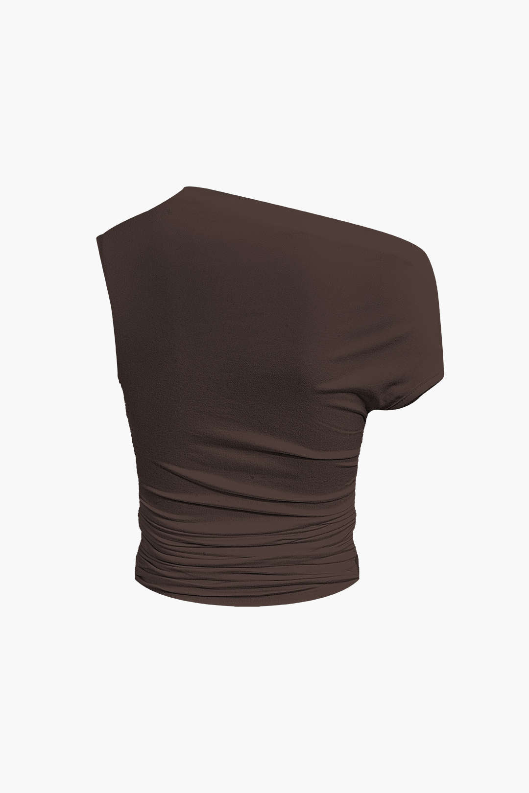 Basic Asymmetrical Ruched Crop Top And Tie Mini Skirt Set