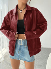 Anna - Genuine Leather Baggy Jacket