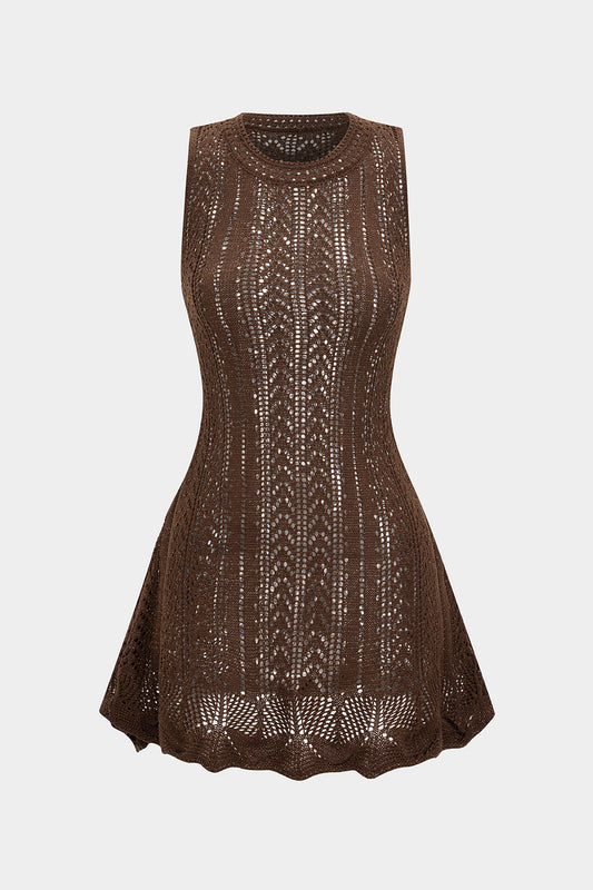 Knit Hollow Out Sleeveless Dress