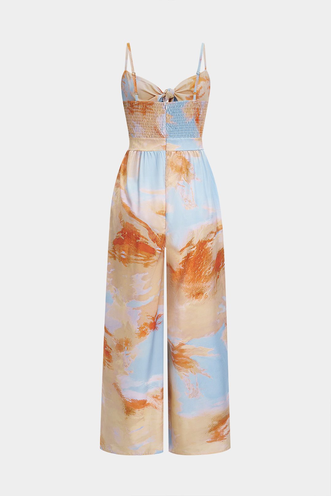 Hawaiian Print Wide Leg Sleeveless Jumpsuit