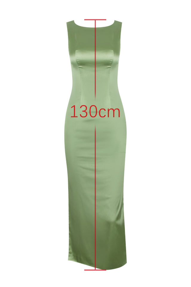 Filomena Olive Boat Neck Maxi Dress