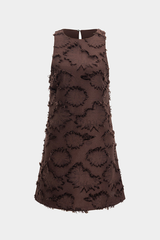Knit Fringe Trim Sleeveless Dress