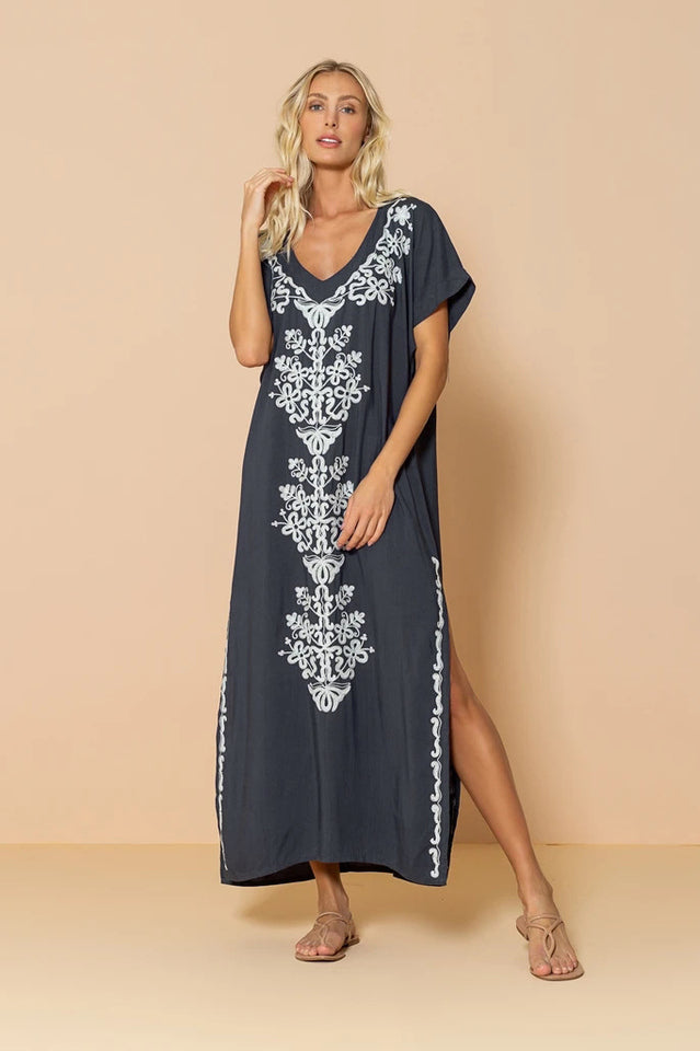 Boho Print Slit Dress