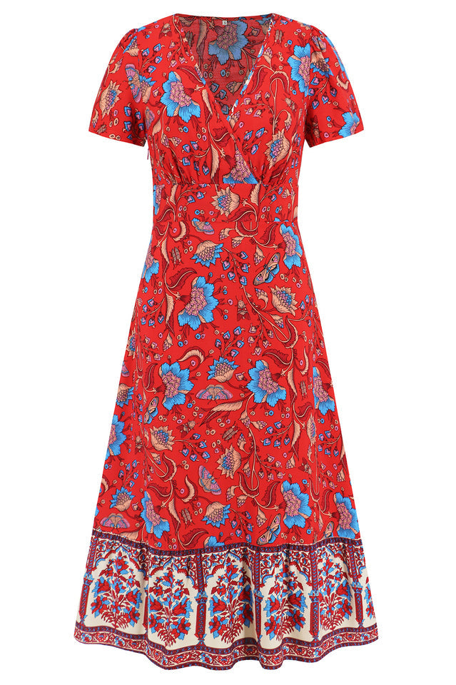 Kamoni Floral Print Boho Maxi Dress