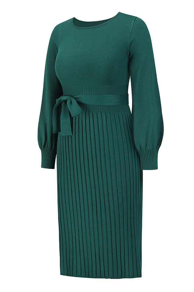 Sheath Ruched Long Sleeve Knit Dress