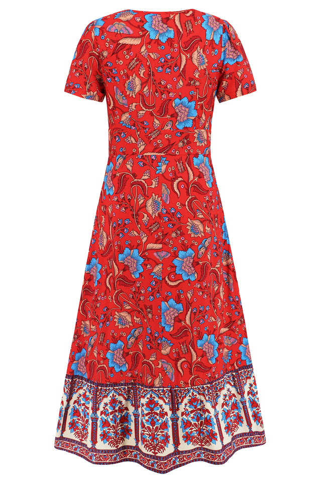 Kamoni Floral Print Boho Maxi Dress