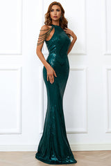 Halter Neck Sequin Mermaid Prom Dress