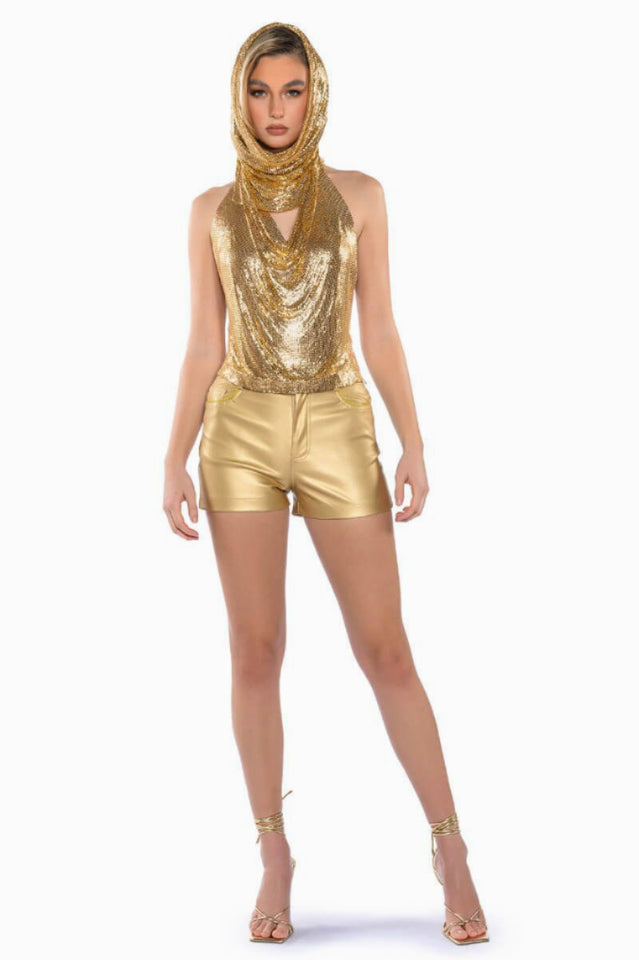 Venus Hoodie Metallic Top