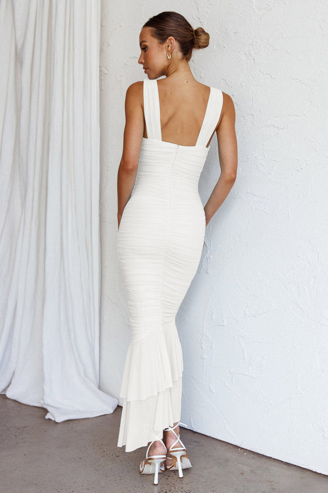 Nadia Ruched Fishtail Maxi Dress