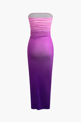 Midi Dress Ombre Ruched Off Shoulder