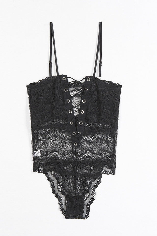 Hollow Out Lace Bodysuit & Lingerie