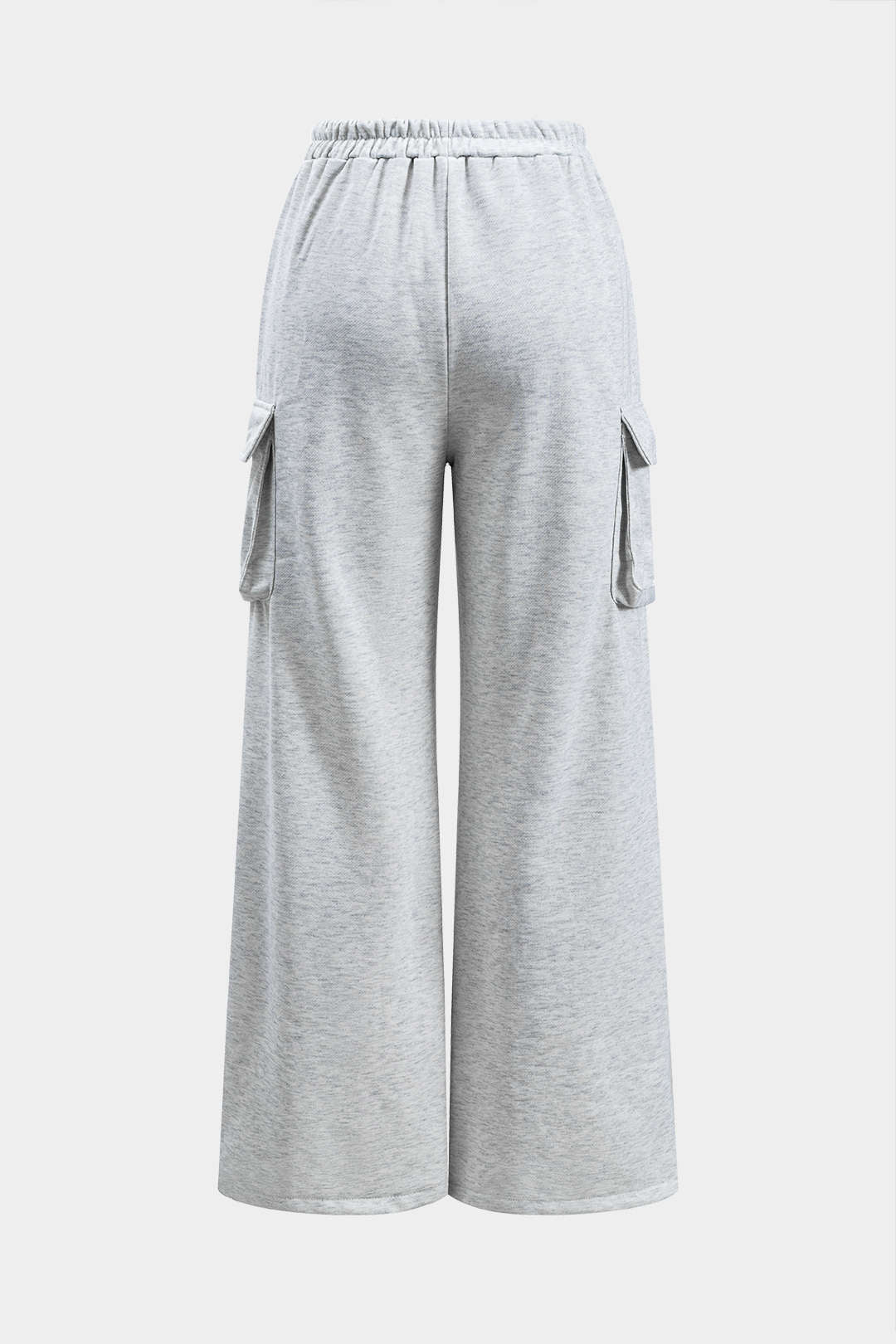 Ruched Pocket Zipper Wide Leg Trousers