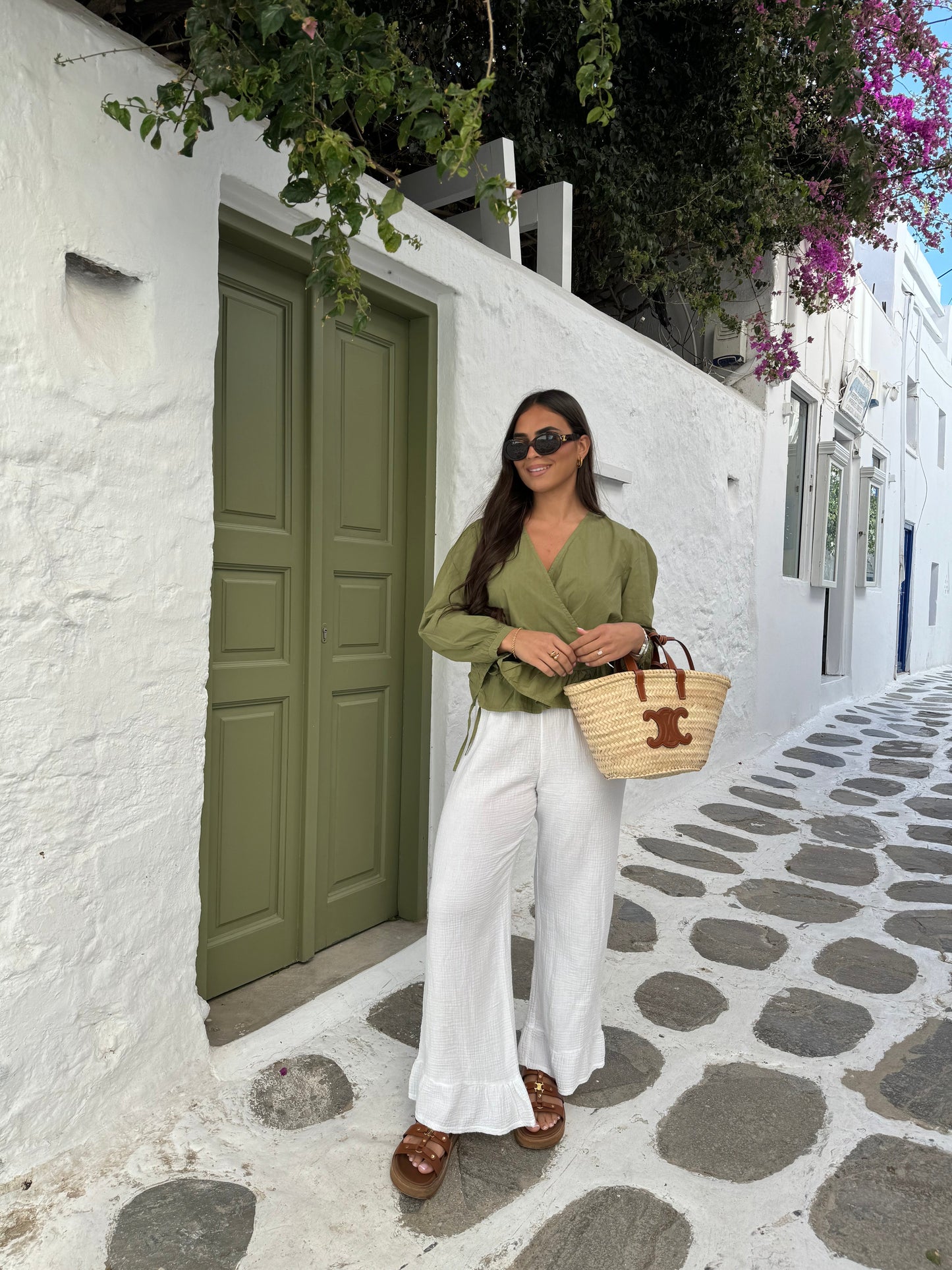 Blouse cache coeur  kaki