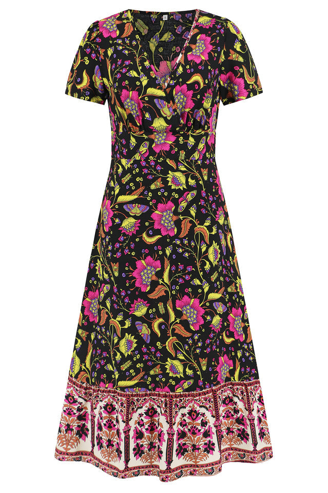 Kamoni Floral Print Boho Maxi Dress