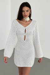 Kayleigh Crochet Knit Mini Dress