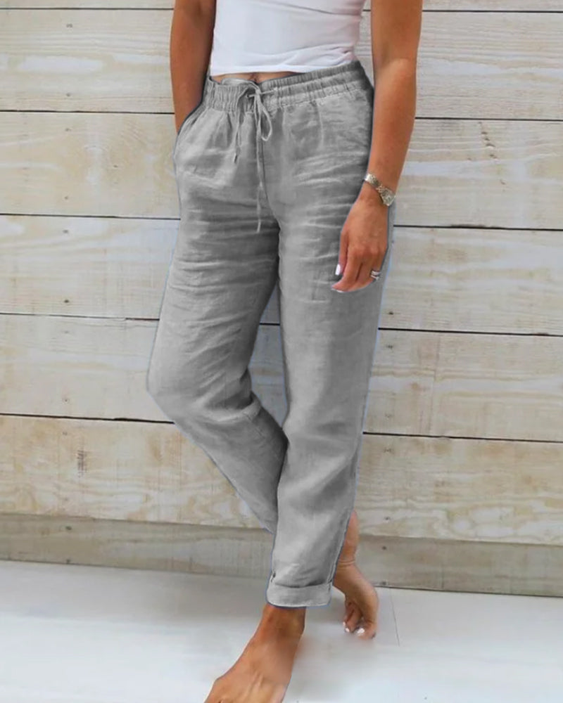 Monikaâ„?Cotton and Linen Summer Trousers